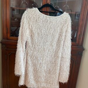 En Creme Textured Cream Mini Dress